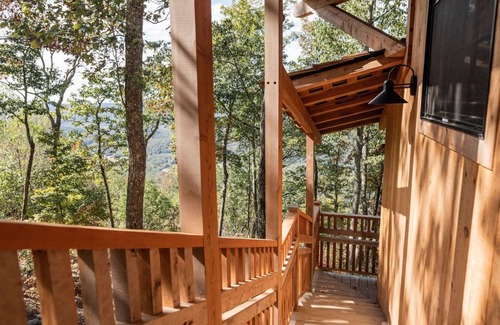 Wildwood House | Japanese timberframe tiny house perched on side of Lookout Mountain