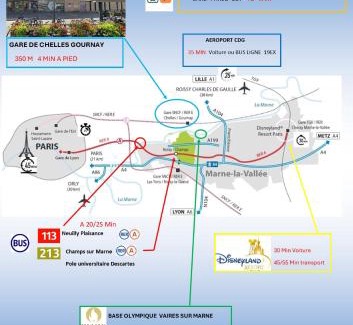 Chelles Apartment | Joli studio lumineux avec parking, proche gare