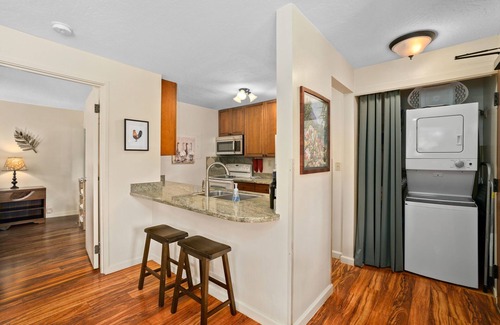 Hanamaulu Condo | Kauai Beach Villas E-15 view the Freshwater Lagoon & Tropical Garden