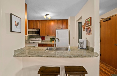Hanamaulu Condo | Kauai Beach Villas E-15 view the Freshwater Lagoon & Tropical Garden