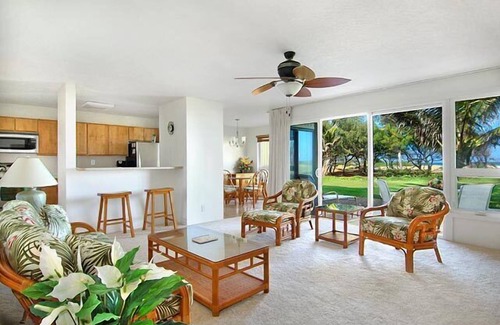 Hanamaulu Condo | Kauai Beach Villas F-7 A/C & Oceanfront Lanai