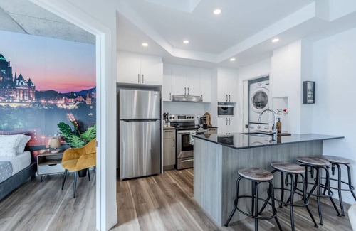 Saint-Roch Apartment | L`Horizon Urbain, Centre Ville, Toit-Terrasse Gym