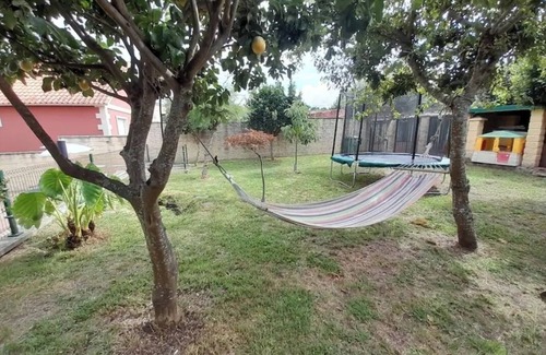 Poio House | La Casa de las Ranas: Garden, swimming pool and barbecue.
