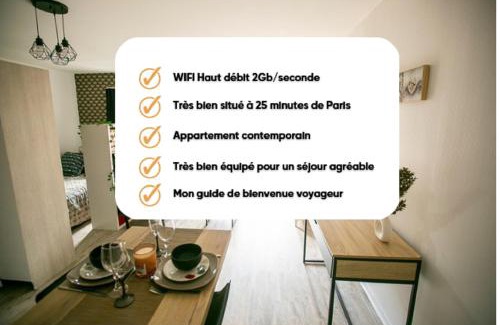 Les Mureaux Apartment | La Téranga - WIFI - Coeur de ville - Gare