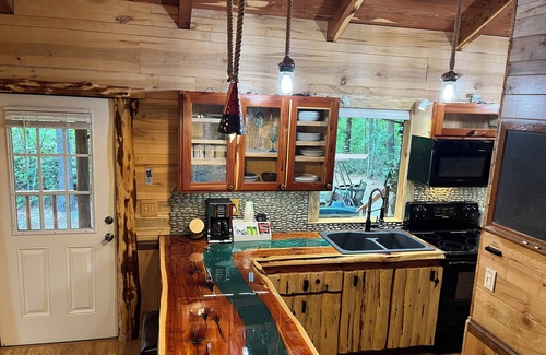Mill Spring Cabin | Lake Lure Retreat. Perfect for a budget honeymoon or last minute anniversary!