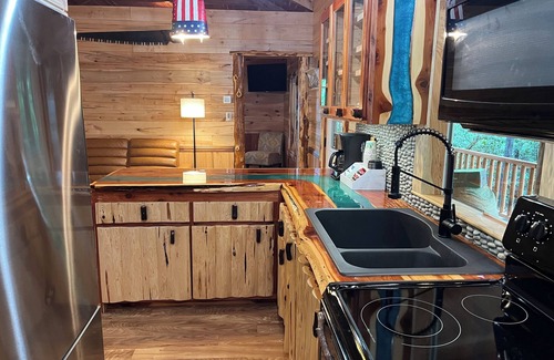 Mill Spring Cabin | Lake Lure Retreat. Perfect for a budget honeymoon or last minute anniversary!
