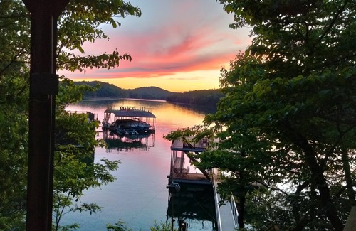 Morganton Cabin | Lakefront Cabin - Dock, Kayaks, Hot Tub, Game room, 2 King Beds