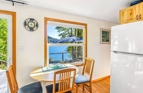 Hoodsport Cabin | Lakefront Cabin. Private Dock. Spacious Deck.