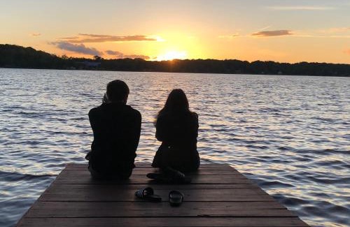 Pocono Lake House | Lakefront Cabin Pvt Beach and Dock - Sunset Marina