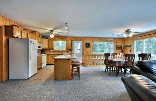 Hayward Cabin | Lakefront Cabin with Dock, Kayaks, and Stunning Views on Quiet Teal Lake
