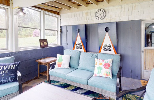 Shapleigh House | Lakefront cottage & bunkhouse with hot tub, game room, & fireplace - near skiing