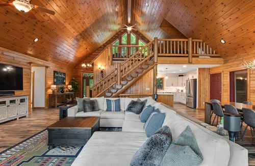Lac du Flambeau House | Lakefront estate with 3-story chalet & guest house - hot tub, game room, and gym