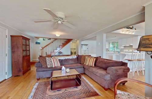 Valois House | Lakefront home with large deck, dock, kayak, & gorgeous views