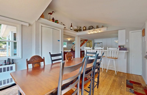 Valois House | Lakefront home with large deck, dock, kayak, & gorgeous views