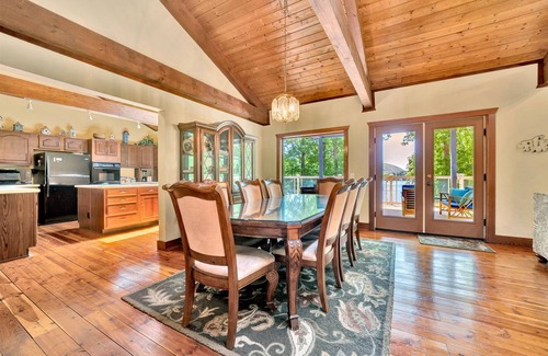 Huddleston House | Lakefront home with private hot tub, balcony, dock, & pool table