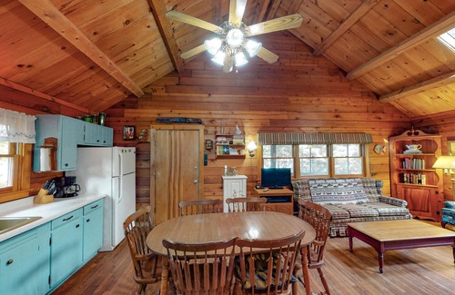 Mariaville Cabin | Lakefront home with stunning views, firepit, 2 canoes, fast WiFi & yard games