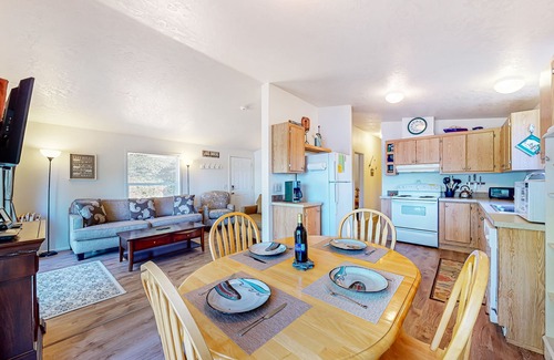 Lakeside House | Lakefront home with water/dune access, deck, grill, firepit, dock, & W/D