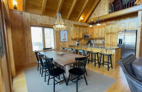 Six Mile House | Lakefront house with multiple outdoor areas, fire pit, dock and two kayaks