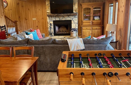 Six Mile House | Lakefront house with multiple outdoor areas, fire pit, dock and two kayaks