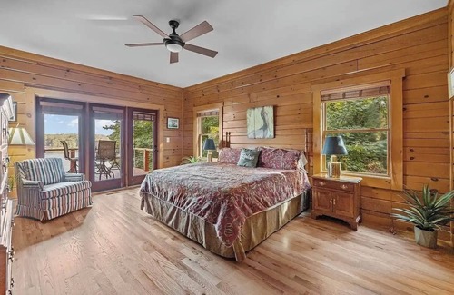 Dixie - Berryhill Cabin | Lakefront Luxury Log Cabin - Hot Tub, Pickleball Court, Fire Pits, 2-Story Dock!