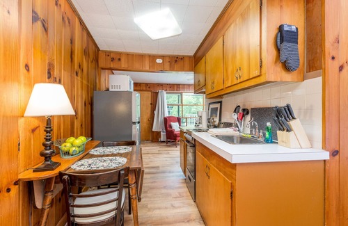 Flat Rock Condo | Lakefront retreat with pool, tennis, firepit, canoes & picnic areas - dogs OK