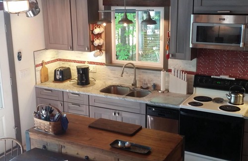 Naples House | Lakeside cottage, pretty view of Trickey Pond. #gladview#trickeypond