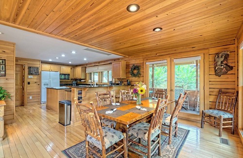 Nantahala Bay House | Lakeside Lodge - By Chatuge Home Concierge Lakefront, firepit, hot tub, ping pong private dock with boat slip