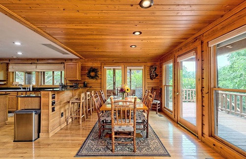 Nantahala Bay House | Lakeside Lodge - By Chatuge Home Concierge Lakefront, firepit, hot tub, ping pong private dock with boat slip