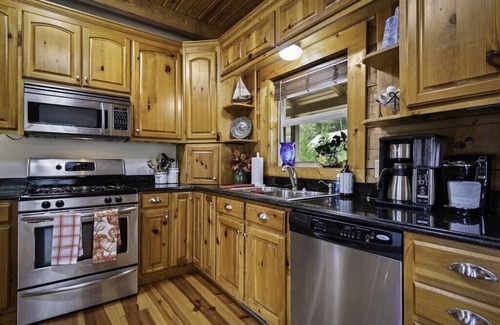 Mentone Cabin | Large authentic 3-story log cabin adjacent to lake. Up to 14 guests.