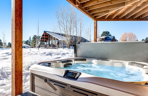 Pagosa Highlands Cabin | Large family-friendly cabin with game room, hot tub, & wraparound deck