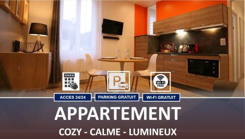 Nevers Apartment | Le Faidherbe style Appart' Hôtel - WIFI gratuit - Parking Gratuit Calme et Lumineux