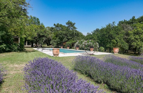 Grignan House | Le Roset, property with swimming pool and garden, view of the Château de Grignan