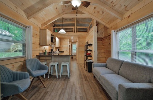 Lookout Valley Neighborhood Association Apartment | Lena Cabin | Wooded Tiny Cabin - Hot Tub