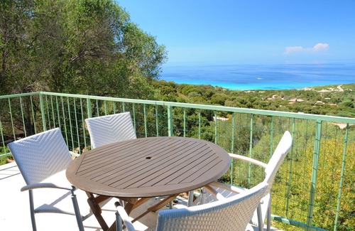 Corbara Apartment | "les lauriers" panoramic sea view, beach 1.5 km closed family prop.