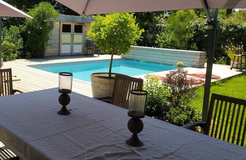 Lege-Cap-Ferret House | Listed modern house with heated pool between pond and ocean