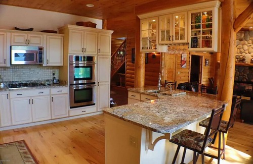 Bolton Landing House | Lk George lake view luxury log cabin. Ski Gore!