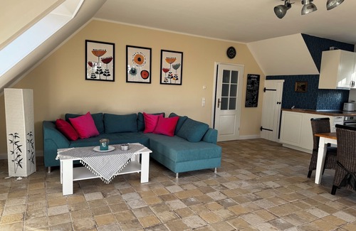 Nordholz Apartment | Loft apartment directly behind the dyke in the middle of nature with a large roof terrace