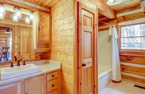 Cherokee Cabin | Log cabin in private community with stone fireplace & wrap-around porch