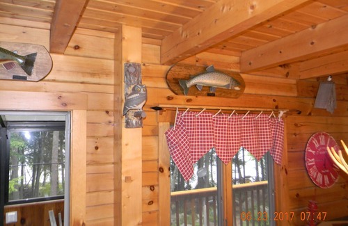 West Enfield House | Log home on untouched cold stream lake