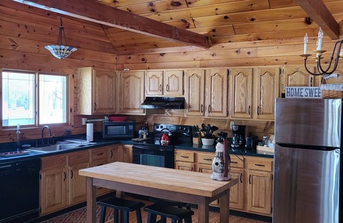 East Stroudsburg House | Log Home on Water- a True Pocono Mountains Gem!