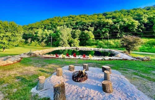Harpers Ferry Cabin | Longview Cabin w/XL Swimming Pond, Waterfalls, & Hot Tub