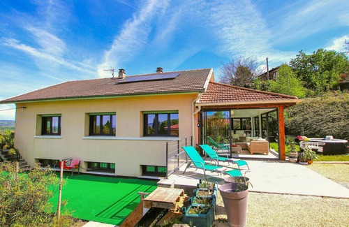 Saint-Romans House | Look forward to spending your vacation in this vacation home with outdoor hot tub.