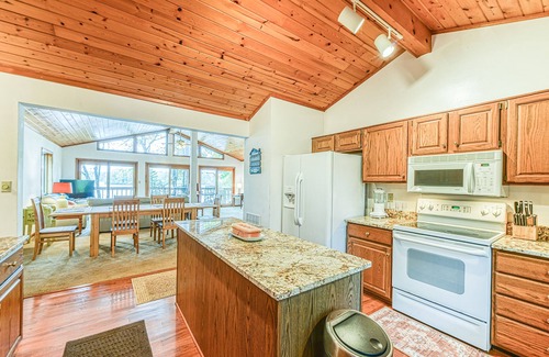 Livingston House | Lovely lakefront home with private brand-new dock, game room, beach, boat access