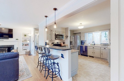 Campton House | Lovely mountain retreat with amazing views, game room, firepit, & woodstove