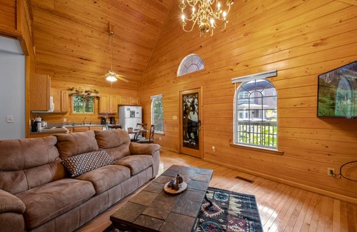 Chalet Village Cabin | LOW RATES! End of summer deals! Cozy cabin w/hot tub! 1BR & a king bed in loft!