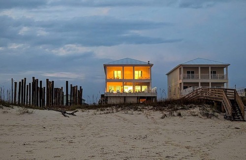 Southpointe House | Lux Beachfront w/Private Gas Heated Pool, Elevator, Indoor/Outdoor Game Rooms