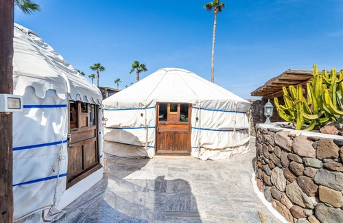 Haria Apartment | LUX Eco Twin Yurt, Pool, Play Park, just 300mt Sandy Beach/Restaurants/Beach Bar