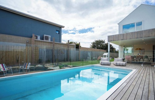 Point Lonsdale House | Luxe Coastal Retreat with Pool Near Beach and Golf