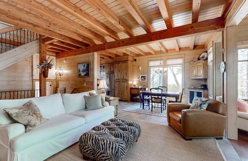 Highlands House | Luxe home overlooking Blue Valley & a stream with elevator & designer interior