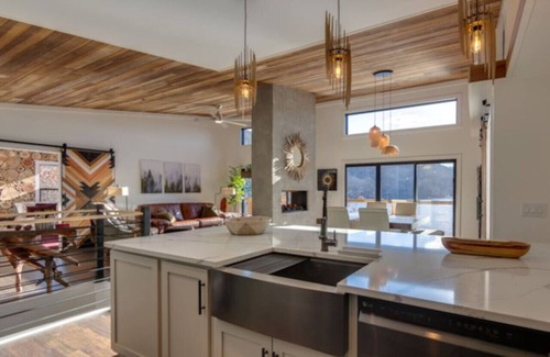 Topton Villa | Luxe Lakefront Villa w/Dock, Hot Tub & Fire Pit